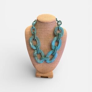 Bocar Turquoise Acrylic Chain Necklace